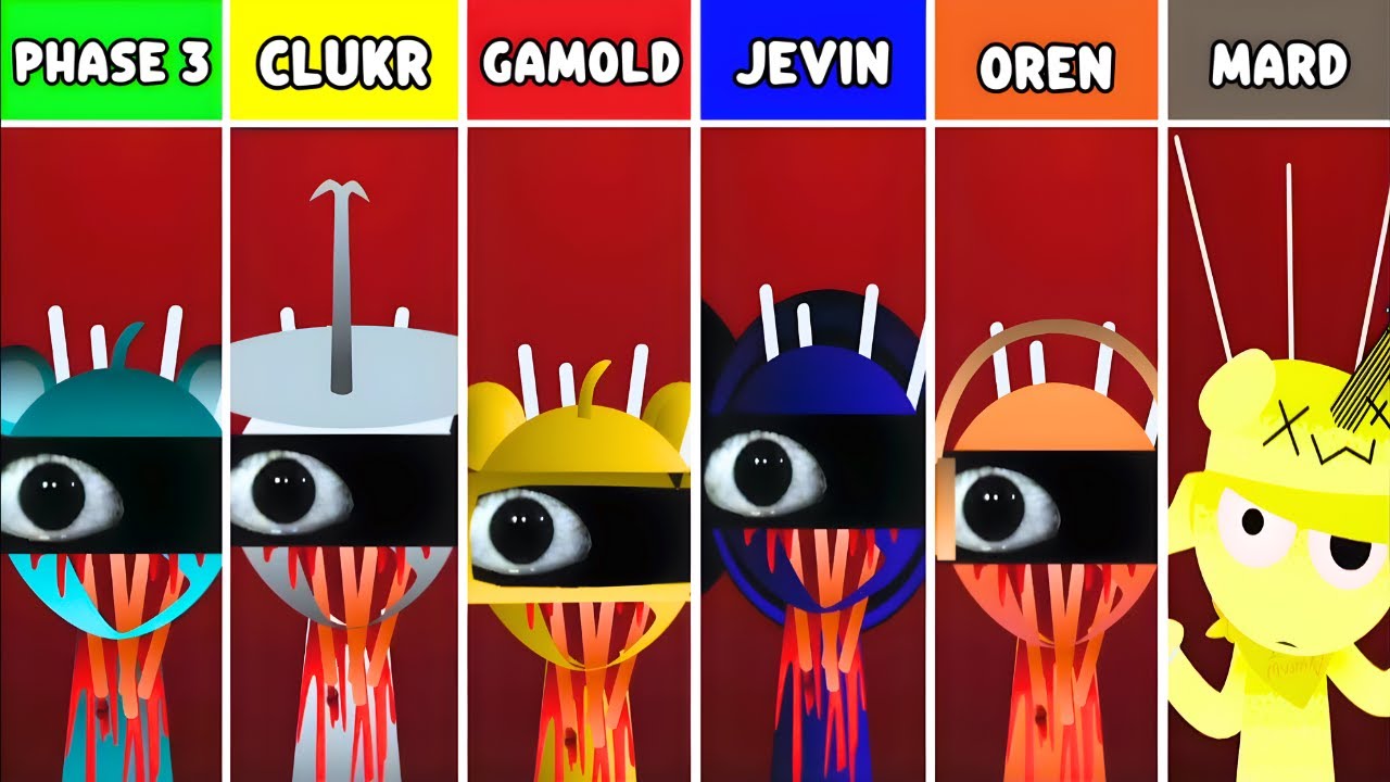 Phase 3 But Everyone Is CLUKR Vs GARNOLD Vs JEVIN Vs VINERIA Vs MARD (Best Mod)In Incredibox Sprunki