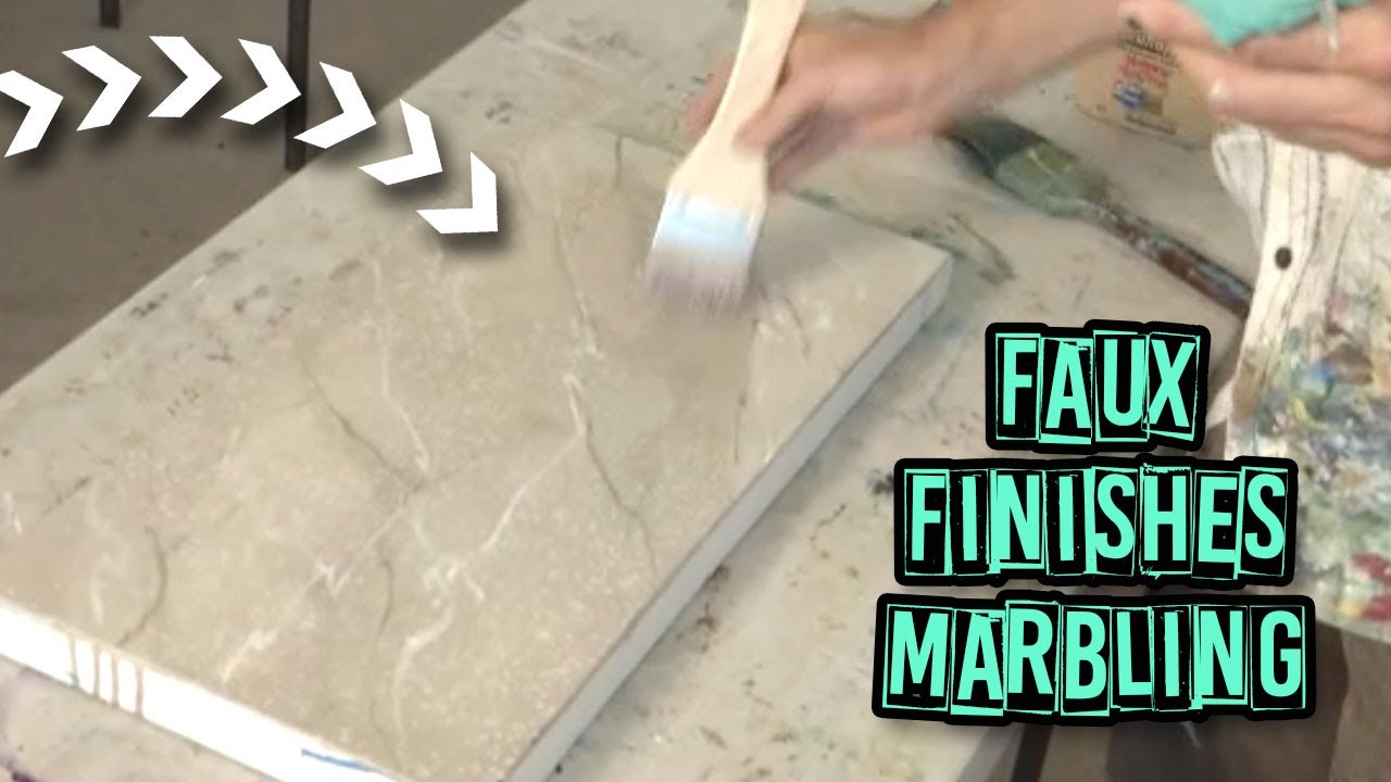 Marbling Technique on Canvas - Acrylic Painting Techniques - Faux Finishes