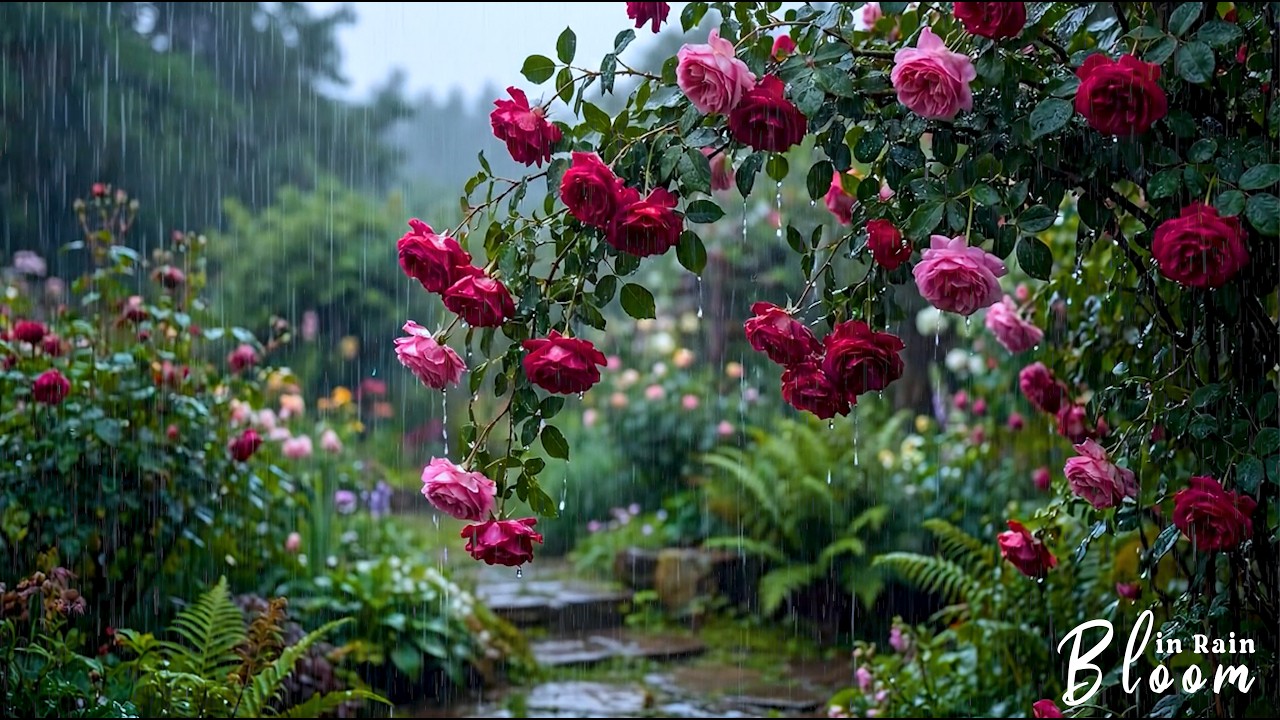 Gentle Rain on Roses 🌧️ Relaxing Rain Sounds for Sleep, Study & Stress Relief