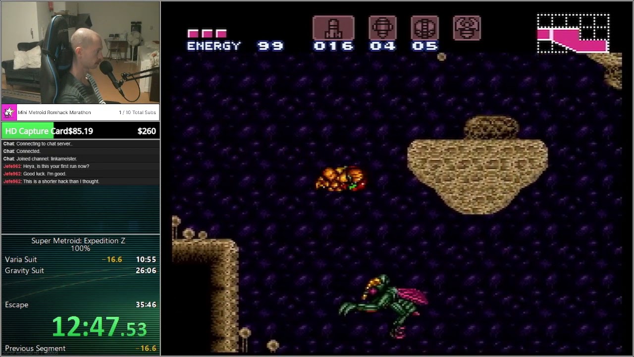Super Metroid: Expedition Z 100% 34:50 (00:23)