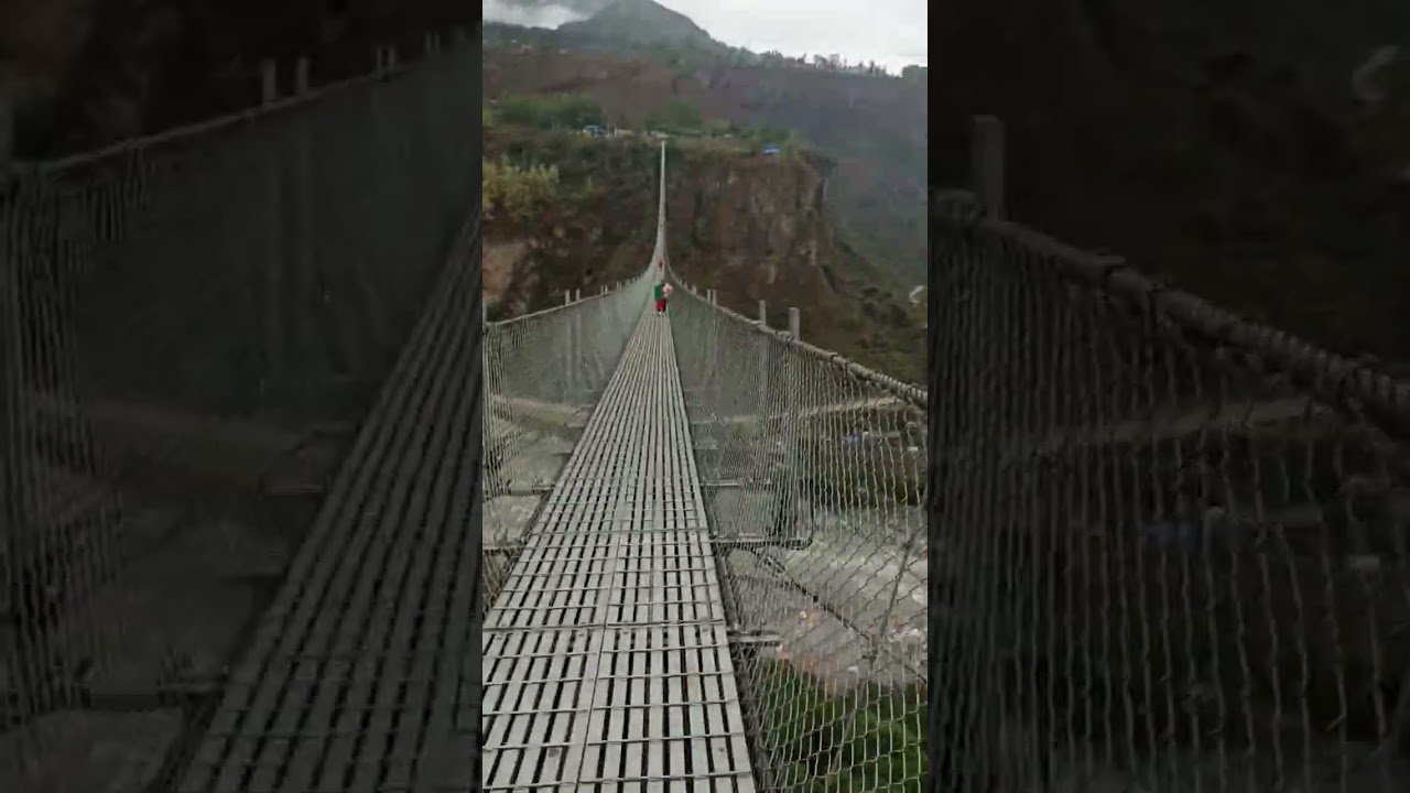 longest suspension foot bridge 🥶😱😱#shorts #feed