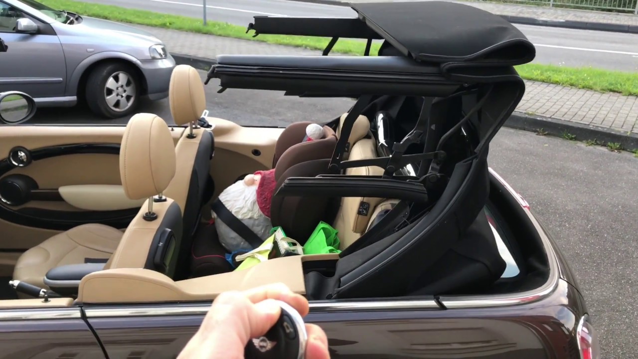 PKW BMW MINI Cabriolet Cooper Verdeck benutzen &ouml;ffnen von innen und au&szlig;en Mini Cabrio Anleitung