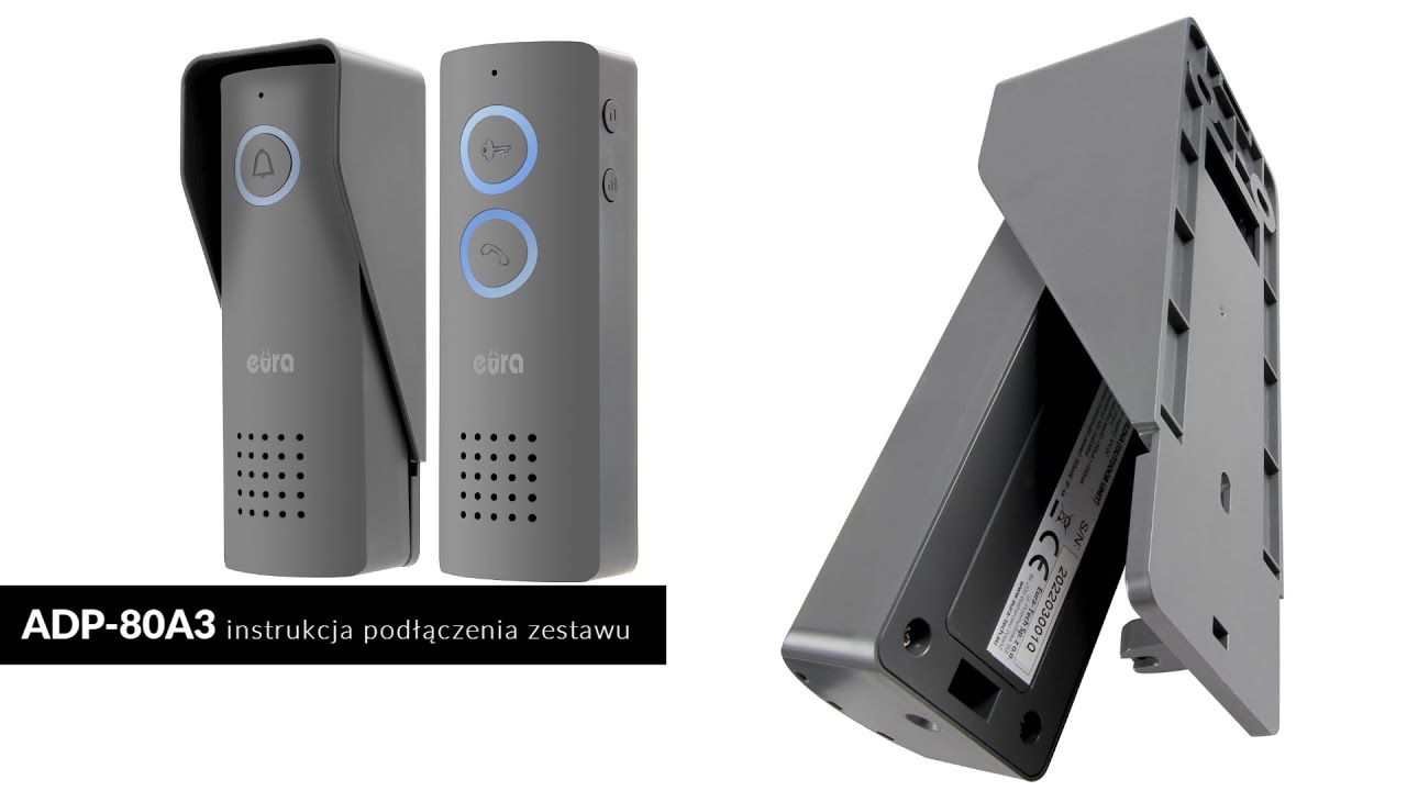 Domofon bezprzewodowy Eura ADP-80A3 | Instrukcja podłączenia zestawu