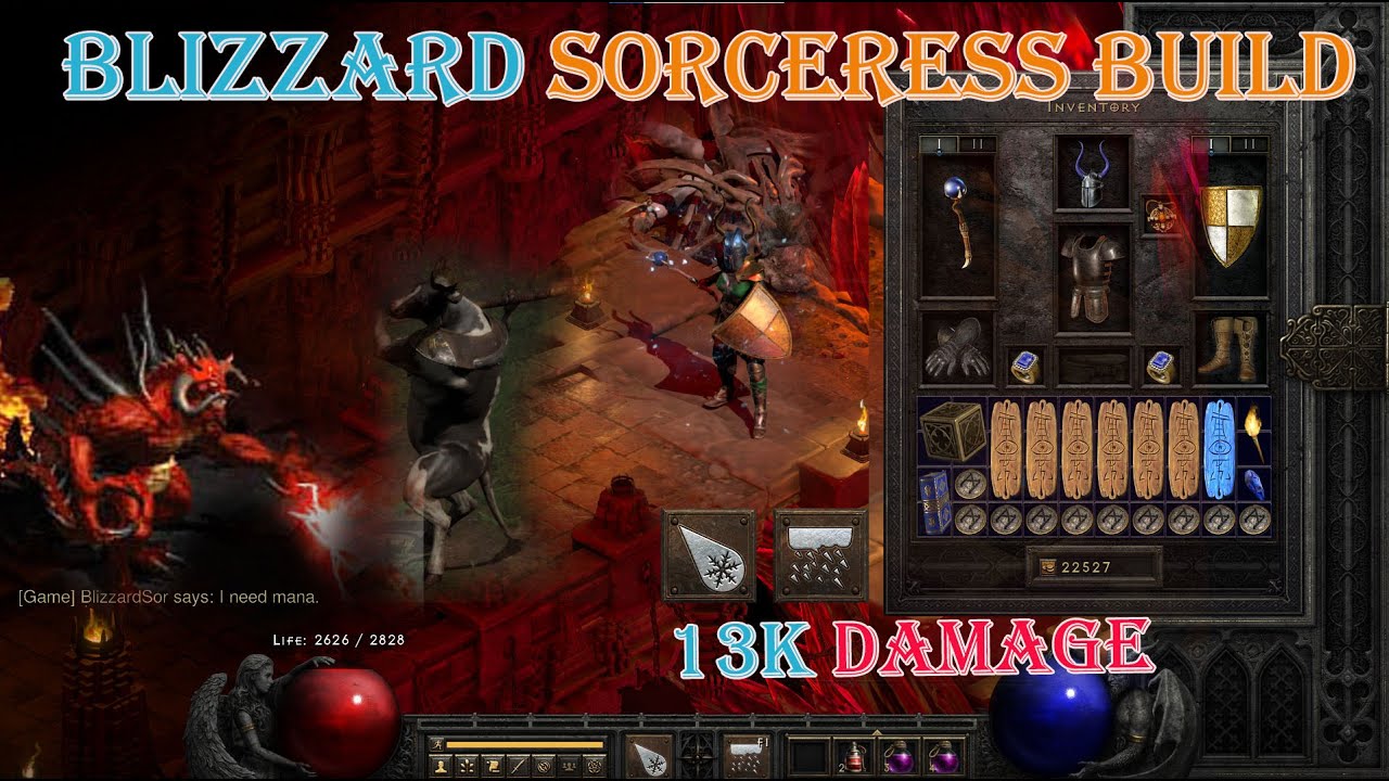 Diablo II Resurrected - Blizzard Sorceress Build(Max 13k Damage)