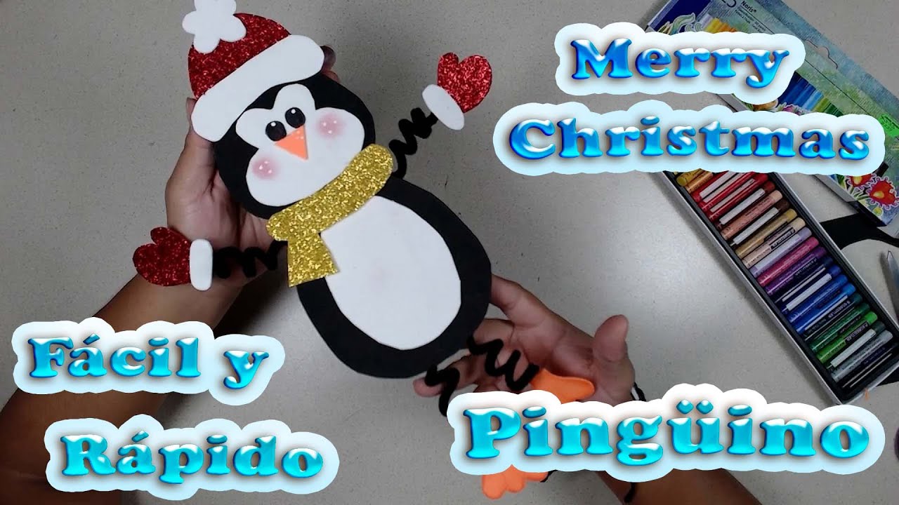 DIY  WOW Como Hacer un Pingüino de Fomy Decoración Linda para la Época Navideña