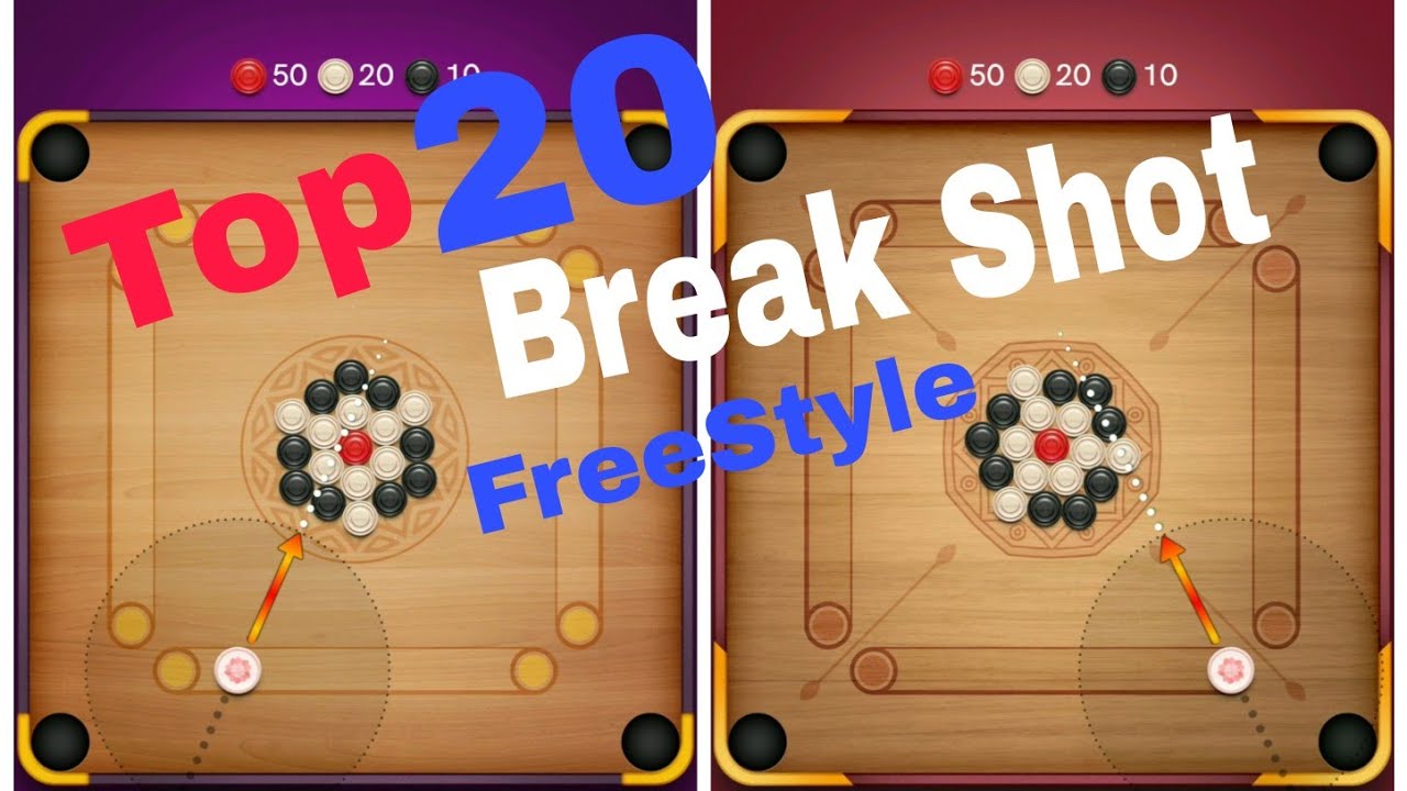 Carrom Pool Break Shot FreeStyle Top 20 || FreeStyle Break Shot || Carrom pool trick shots
