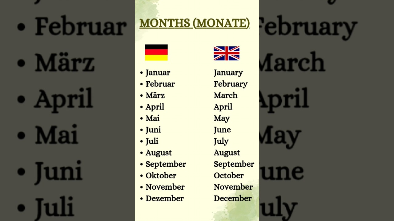Months in German🇩🇪 #german #deutsch #learn