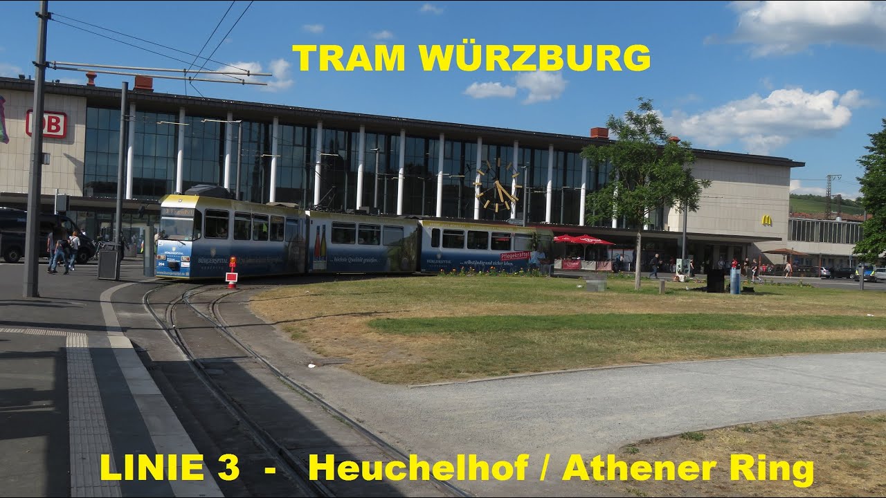 VWW - Tram Würzburg - Linie 3 Hauptbahnhof - Heuchelhof / Athener Ring [06.2022]
