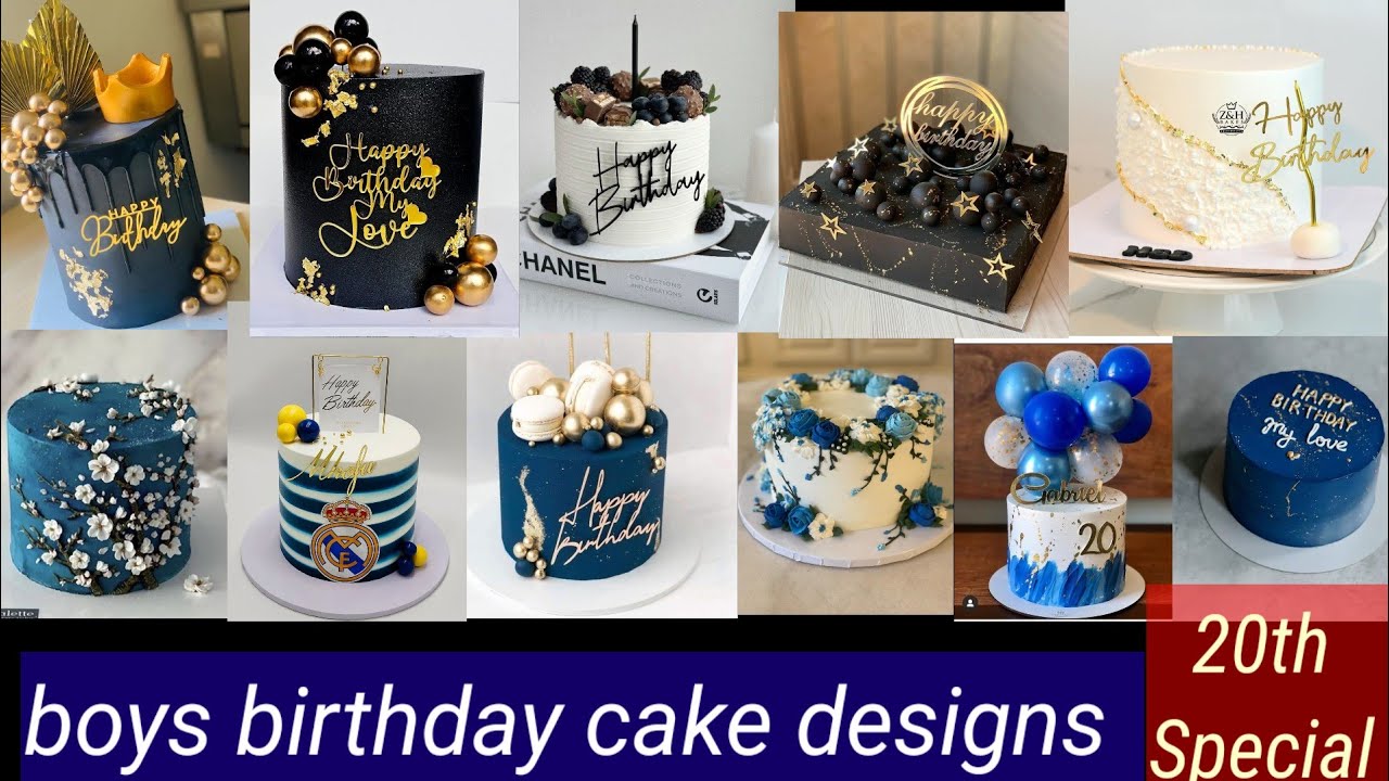 20th Birthday Cake Designs for Boys/Boys Cake Design/ Birthday Cake Designs For Boyfriend/💙Blue Cake
