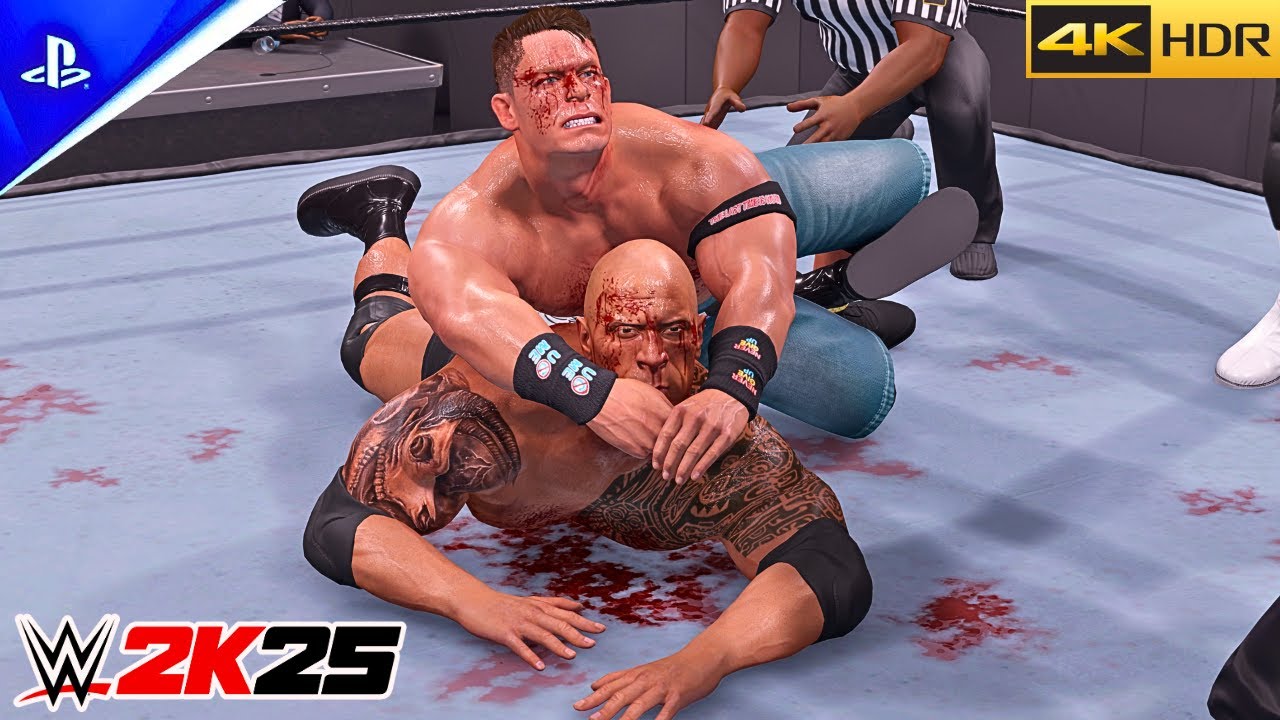 WWE 2K25 - John Cena vs. The Rock - Bloodline Rules Full Match at WrestleMania | PS5™ Pro [4K HDR]