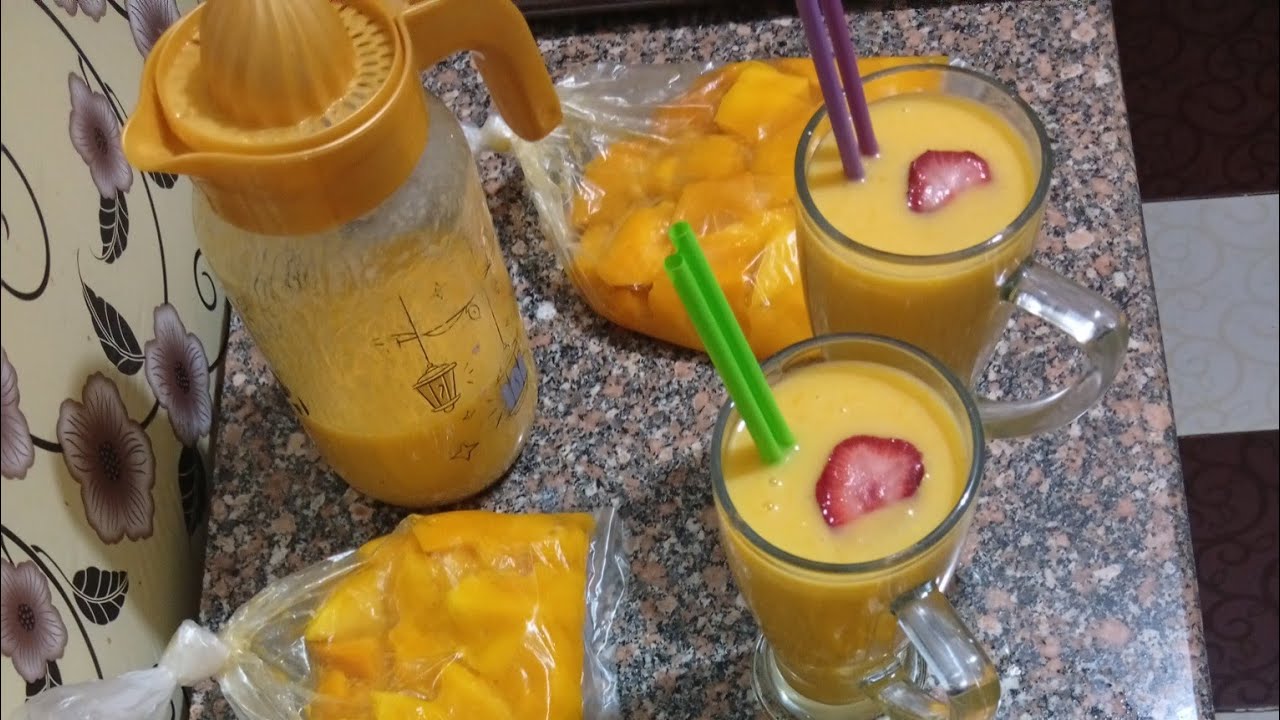 تفريز المانجا وطعم يجنن طول السنه..وعصير احلي من المحلات شوفوا الطريقه للآخر🥭✨