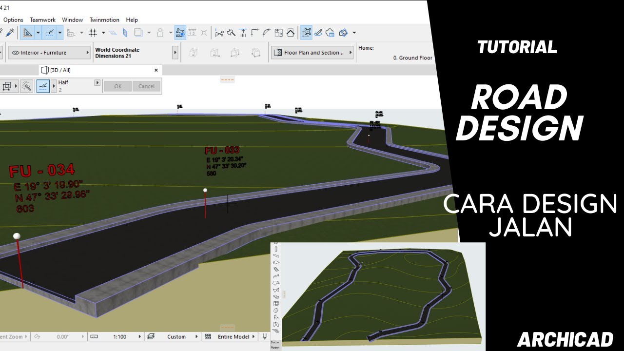 ROAD DESIGN IN ARCHICAD, CARA MENDESIGN JALAN DI ARCHICAD