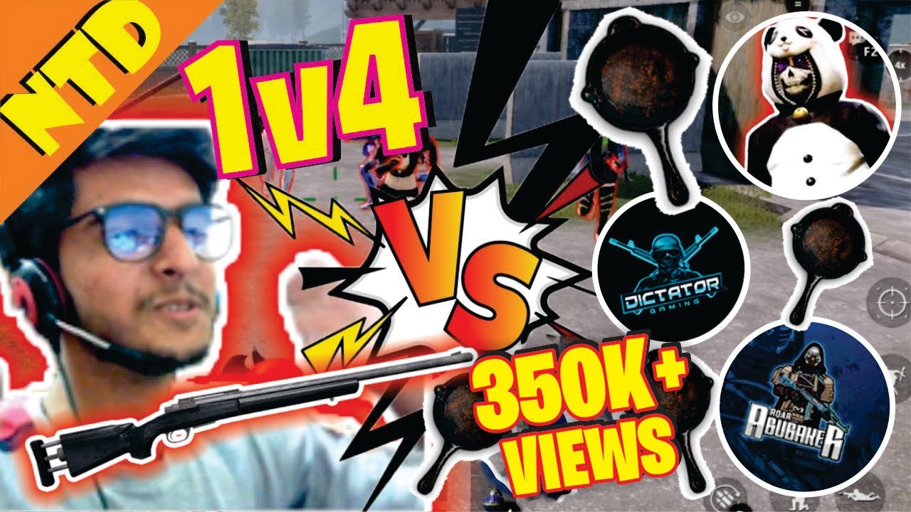 M24 VS 4 PANS 1v4 TDM | @cutepandapk @roarabubakergaming877 @ytdictator | PUBGM | NTD Playz