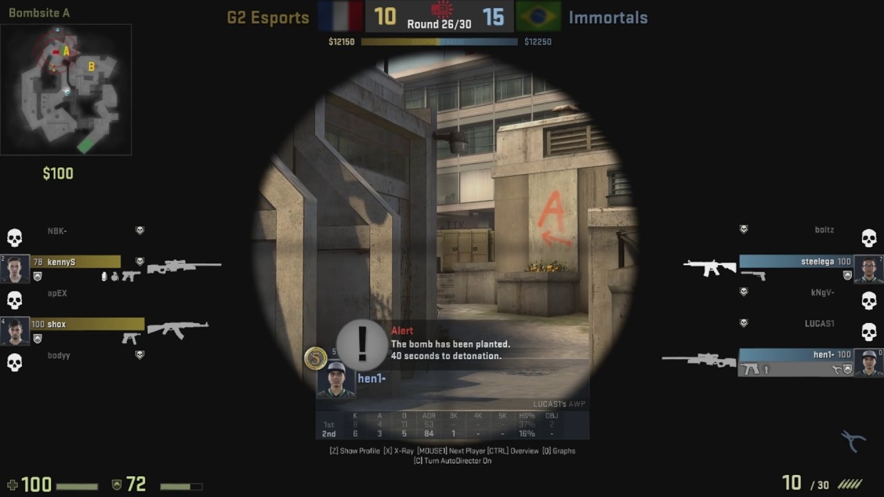 IMT Hen1 AWP 2 KILLS 1 SHOT vs G2 Overpass @ ESL PRO LEAGUE FINALS