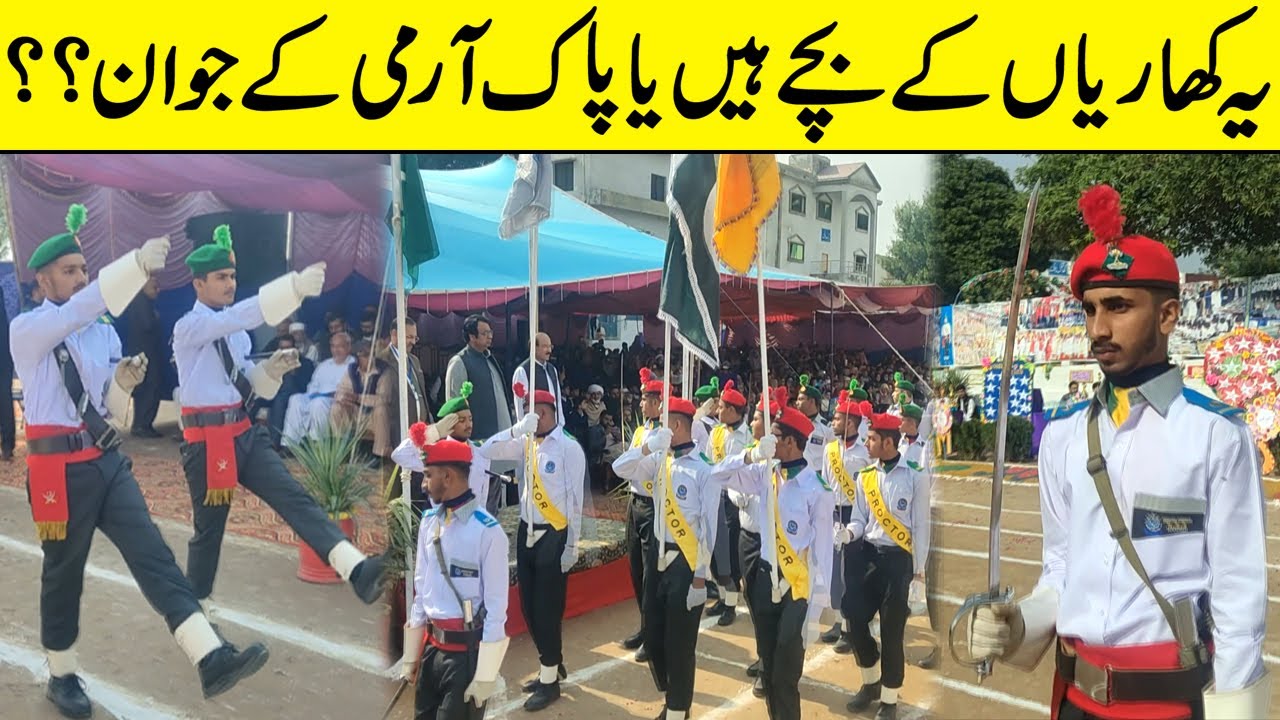 Tableaus of children at the annual function at Pakistan Overseas Higher Secondary School Mandeer