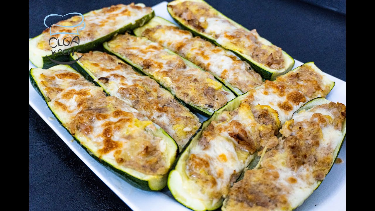 Кабачок гратен с начинкой из сыра и тунца Ольга Кохт