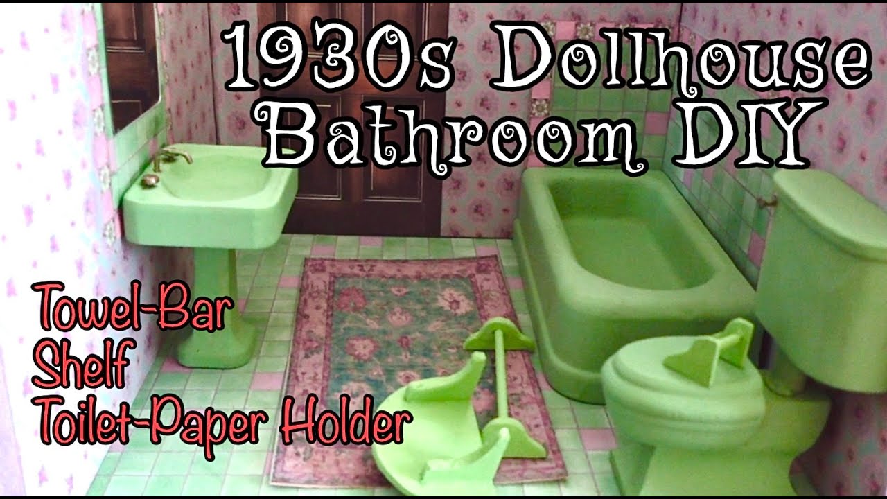 1930s Strombecker Dollhouse Bathroom and DYI Bath Accessories!