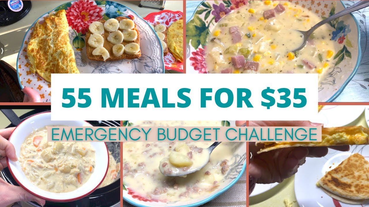 $35 EXTREME EMERGENCY GROCERY BUDGET CHALLENGE | 55 meals for $35 | Frugal Meals | Cookies and Bacon