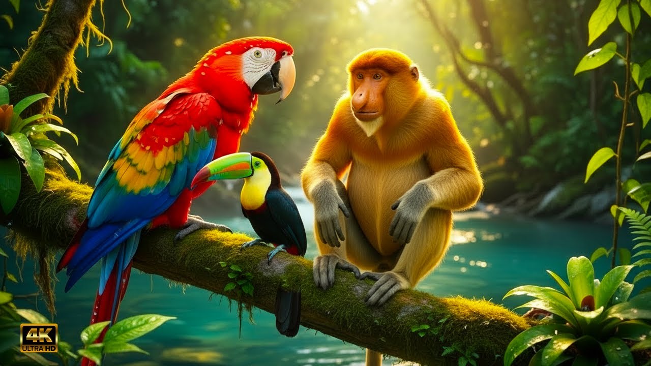 🐦 Экология Амазонии 4K: Раскрывая таинственную жизнь красочных птиц | Успокаивающий фильм о природе