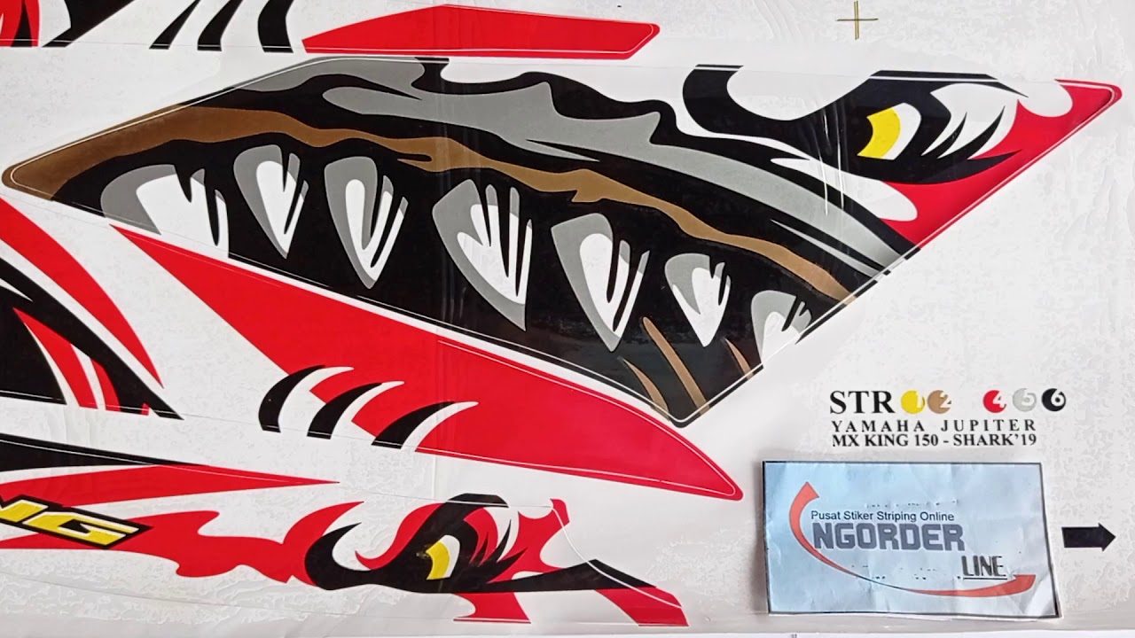 Striping Sticker Lis Variasi Motor Yamaha MX King 150   Shark, merah abu