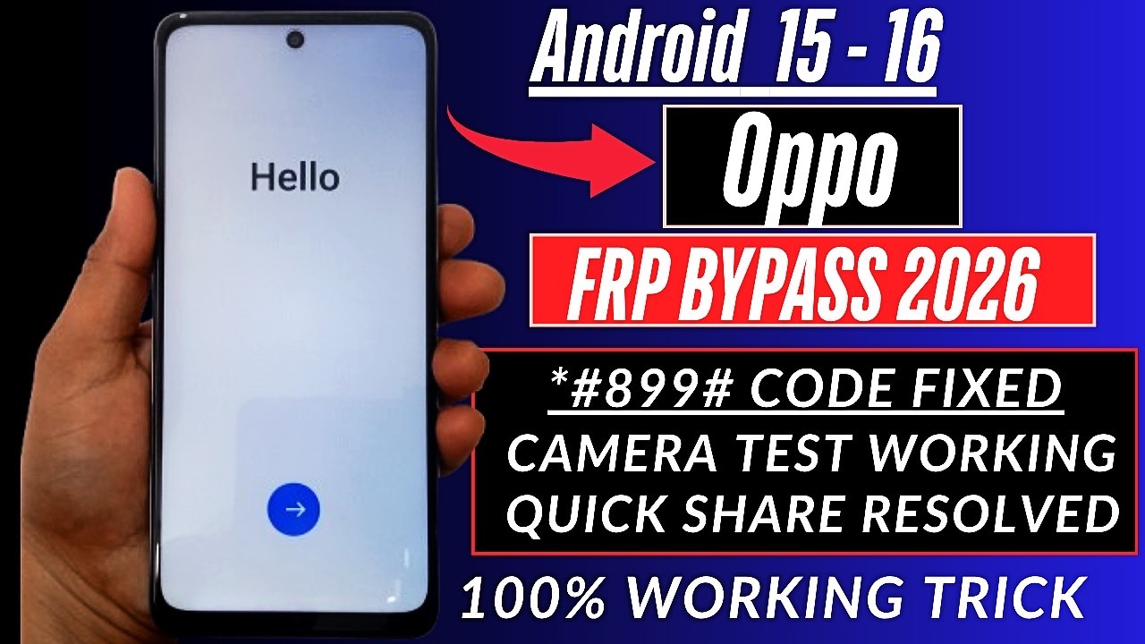Oppo Frp Bypass Android 16 (Latest Update 2026) New Method | Android 15, 16 Frp Bypass All Models