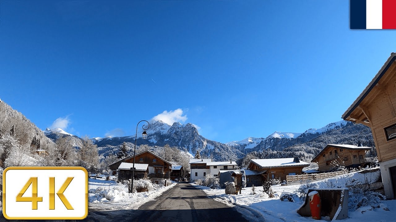 Vinzier to Bernex, France (Driving Video) | Winter 2022【4K】