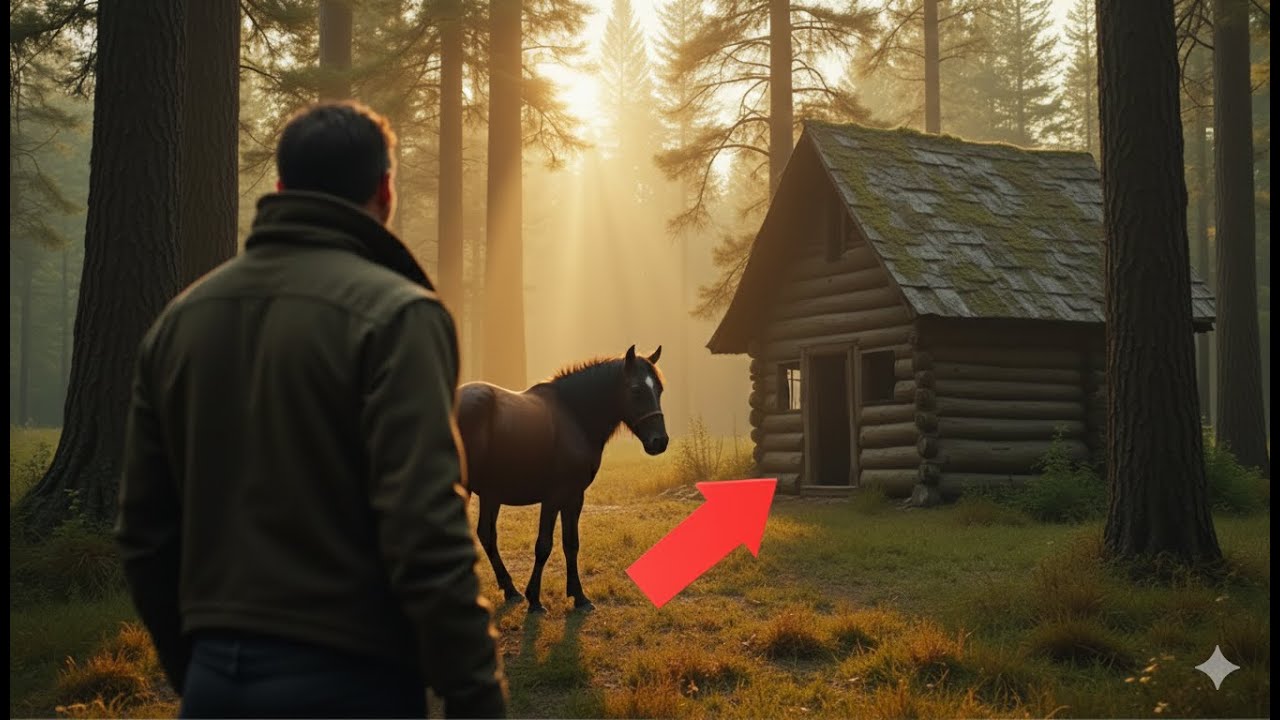 Un caballo mustang guía a un veterano a una remota cabaña en el bosque. Lo que encuentra dentro es..