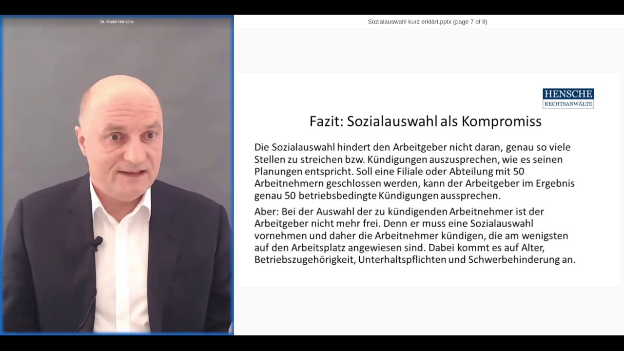 Sozialauswahl kurz erklärt