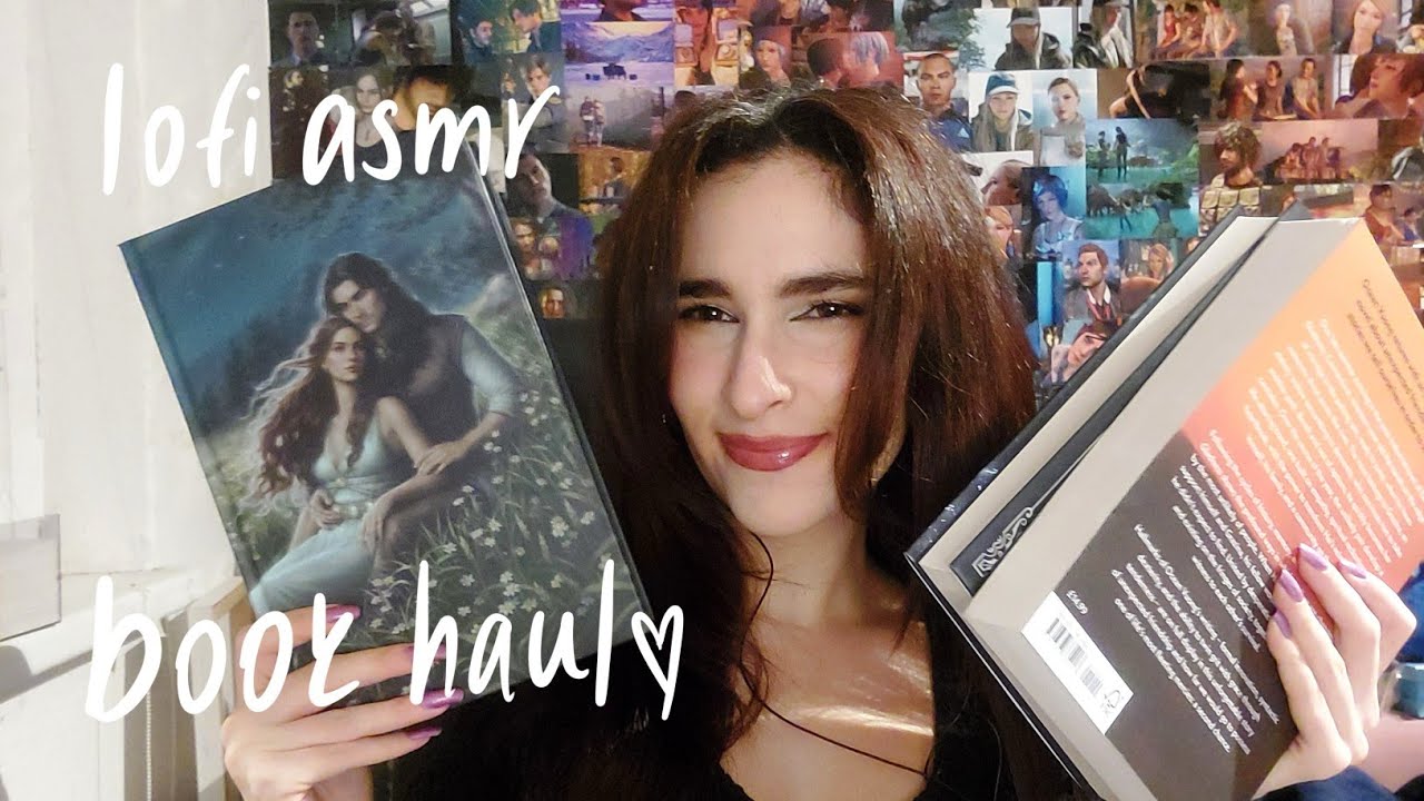 ASMR book haul of new releases✨️ (lofi whispering & book triggers)