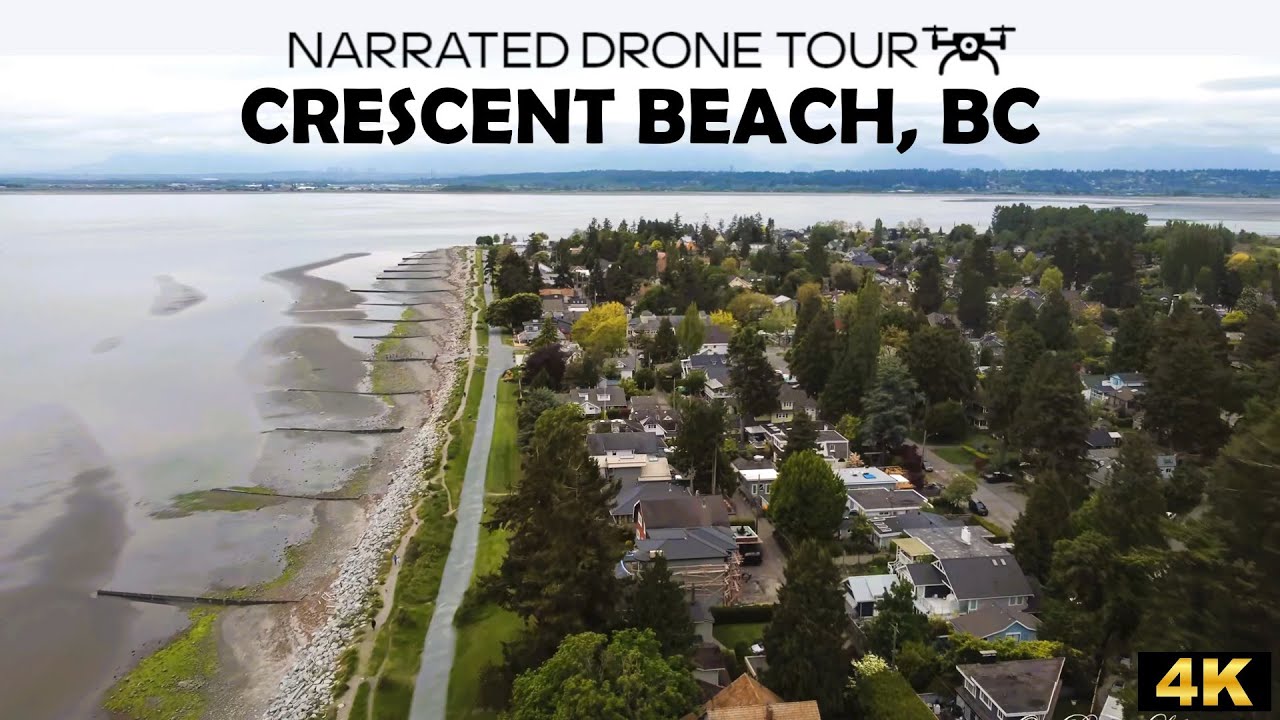 🌊 Stunning 4K Aerial Views of Crescent Beach, BC 🏖️✨ | Scenic Drone Footage!