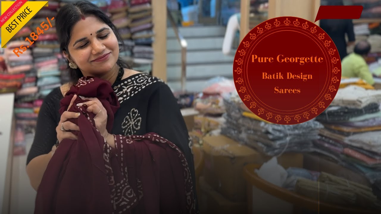 Batik Bliss: Pure Georgette Sarees ! ബട്ടിക് ഭംഗിയോടുകൂടിയ പ്യുവർ ജോർജറ്റ് സാരികൾ ! Only @ Rs.1845/-