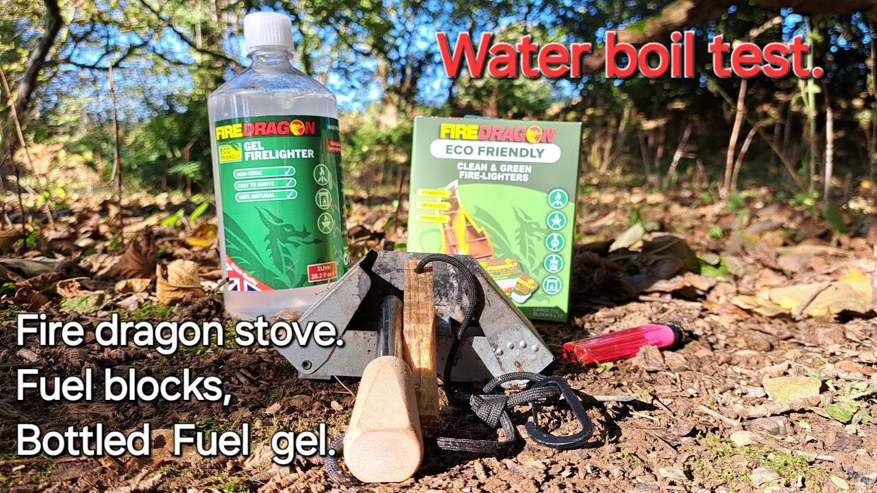 Fire dragon cooking stove  and fuel blocks versus fuel gel. Time test boiling water.