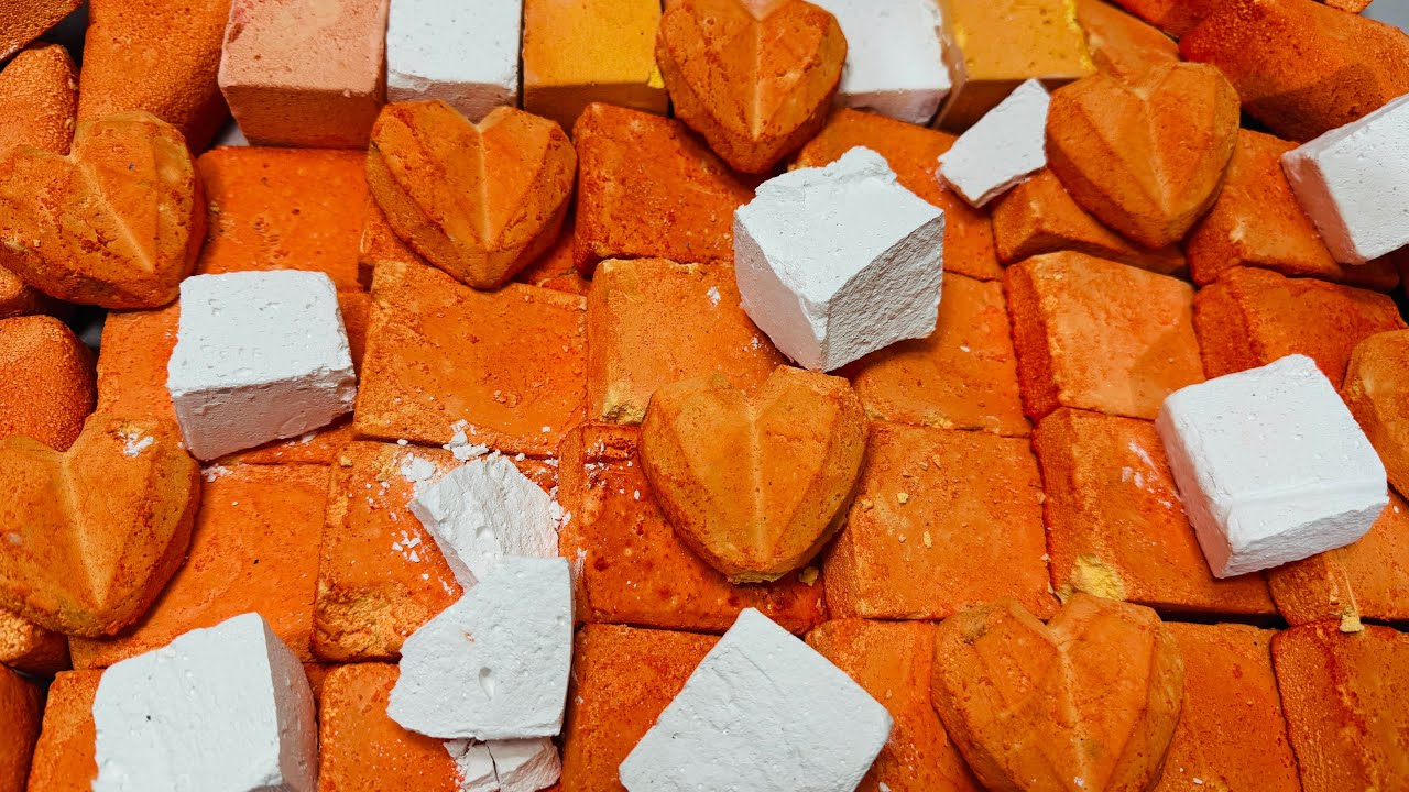 Brick Colour Chalk ASMR Crush Video | Bar Chalk Reform 