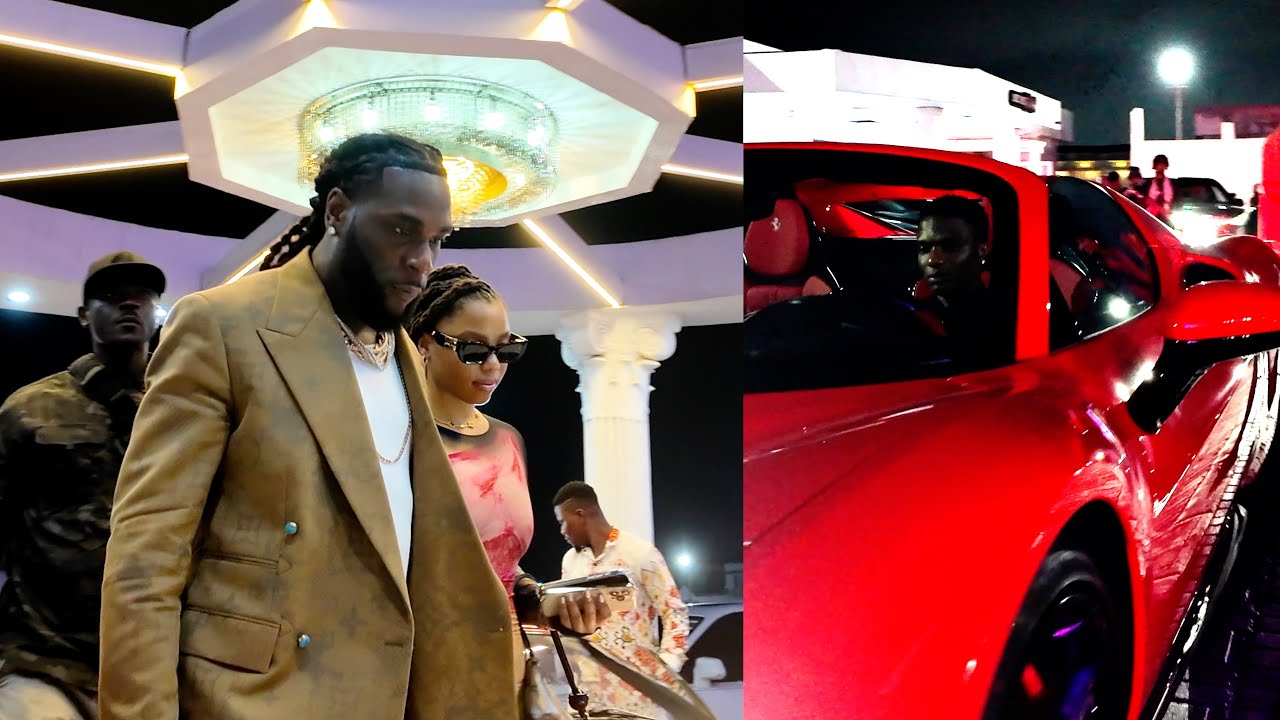 Wizkid, Burna Boy & Chloe Bailey Live At The Secrets Palace As They Pull Up With Their New Ferrari