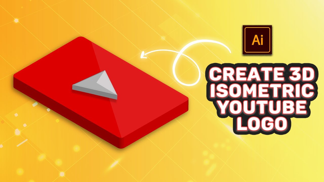 MAKING AN ISOMETRIC 3D YOUTUBE LOGO QUICKLY | ADOBE ILLUSTRATOR CC