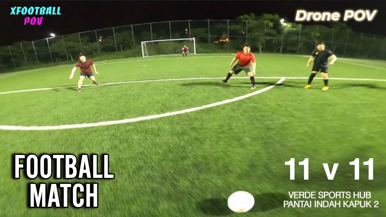 FOOTBALL MATCH BETWEEN BLACK TEAM & RED TEAM AT VERDE SPORTS HUB PIK 2 INDONESIA | with DRONE POV