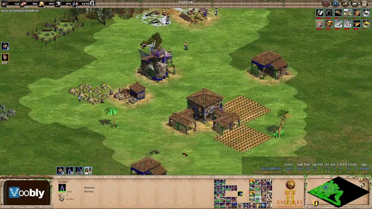 Voobly AOE2 1.6: Arabia, Romans vs Poles