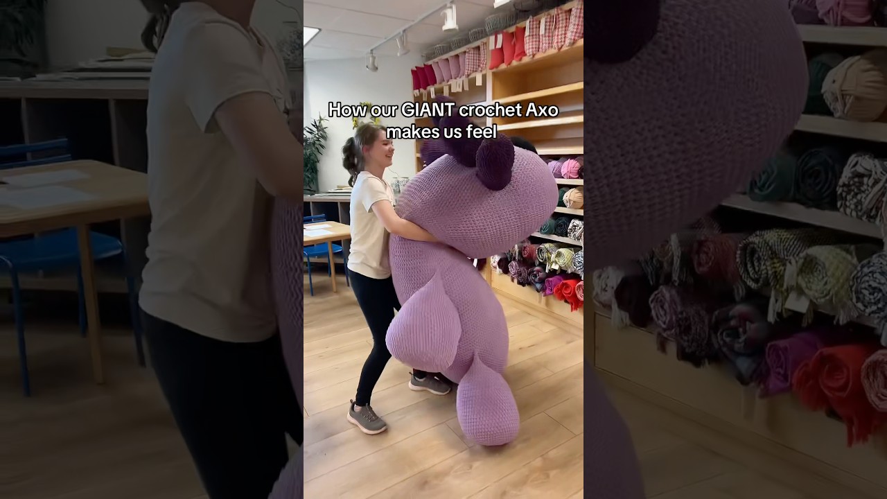 MEET OUR GIANT CROCHET PURPLE AXO #crochetcommunity #crochet #crochetpatterns