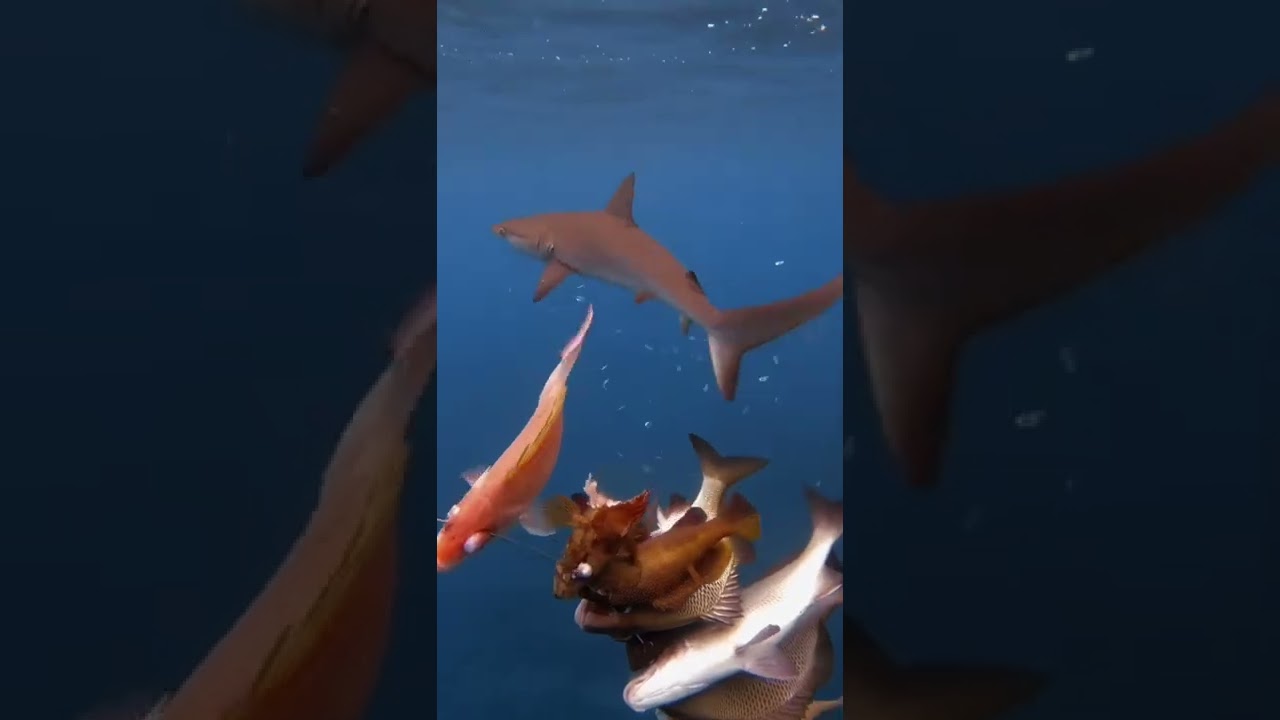 ⚠️Close call 💩🎥 @rafa.mesquita #shark #spearfishing #spearo #speargun #spearfisherman