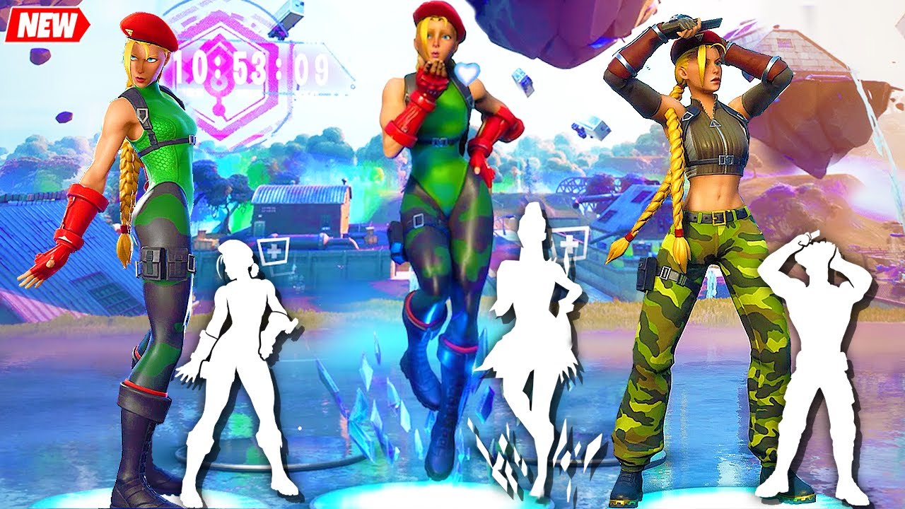 Street Fighter’s CAMMY Skin doing all Built-In Emotes in Fortnite!.. (Cammy Cup reward)