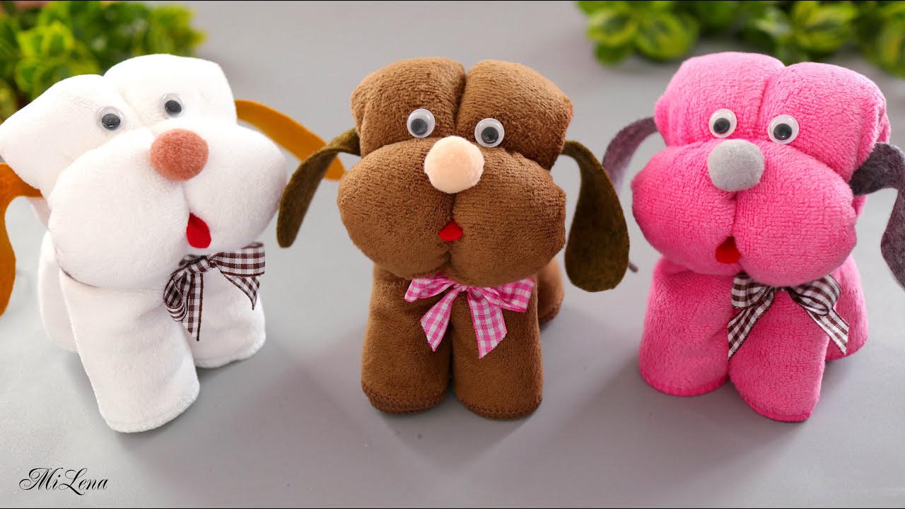 DOG from a towel without glue and sewing🐕🐶