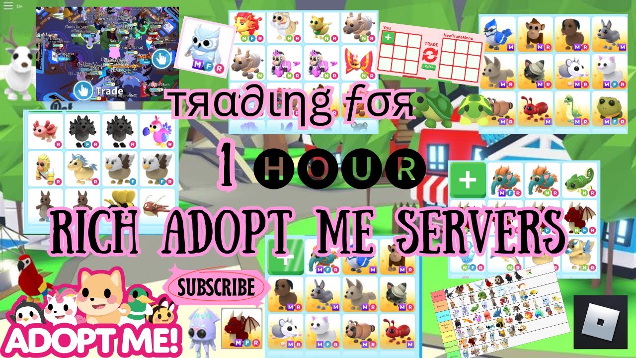 TRADING IN RICH ADOPT ME SERVERS FOR 1 HOUR!! 😃