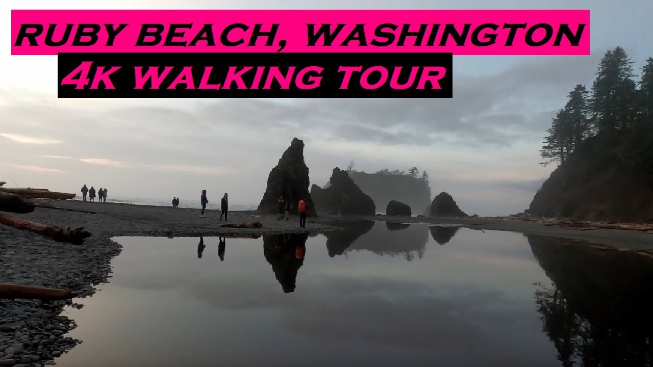 Ruby Beach, Washington | 4k Walking Tour | Sunset