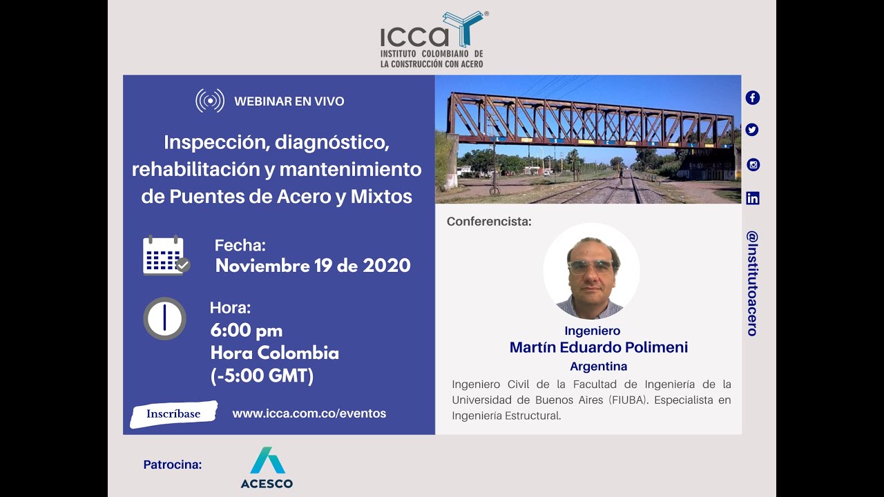 Webinar 016 - Diagnóstico, rehabilitación, inspección y mantenimiento de puentes de acero y mixtos