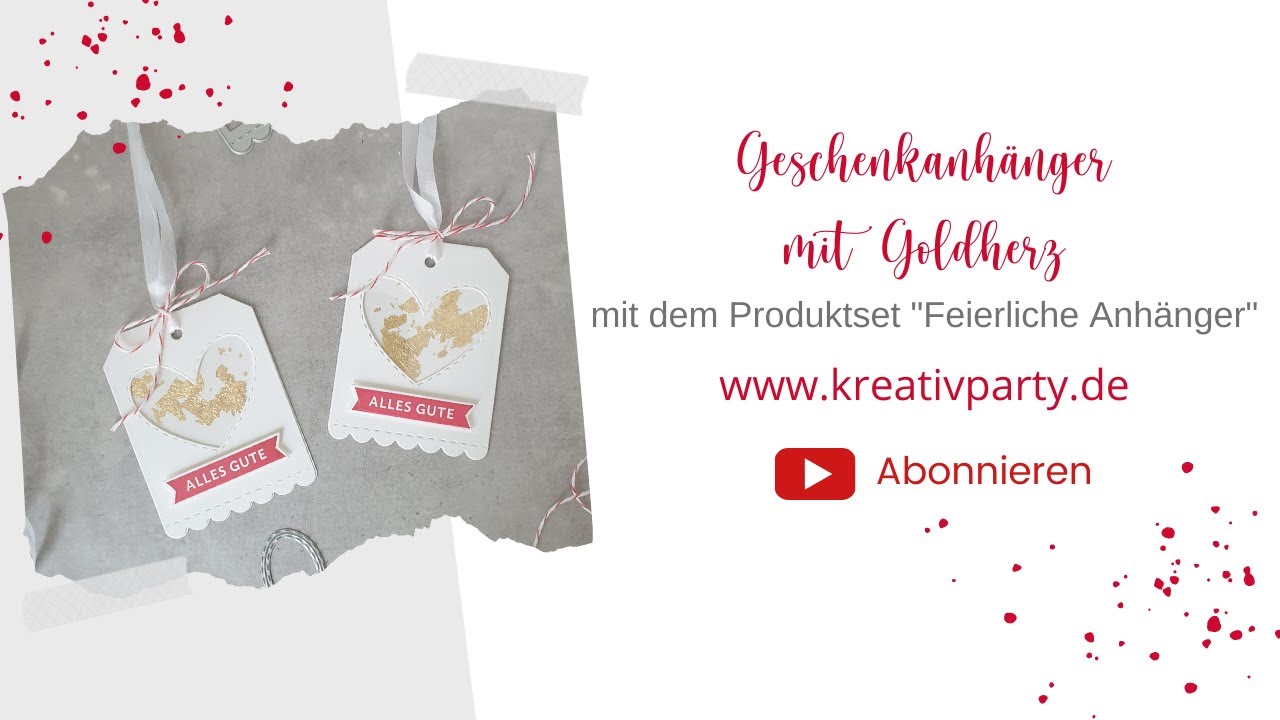 Geschenkanhänger mit Goldherz