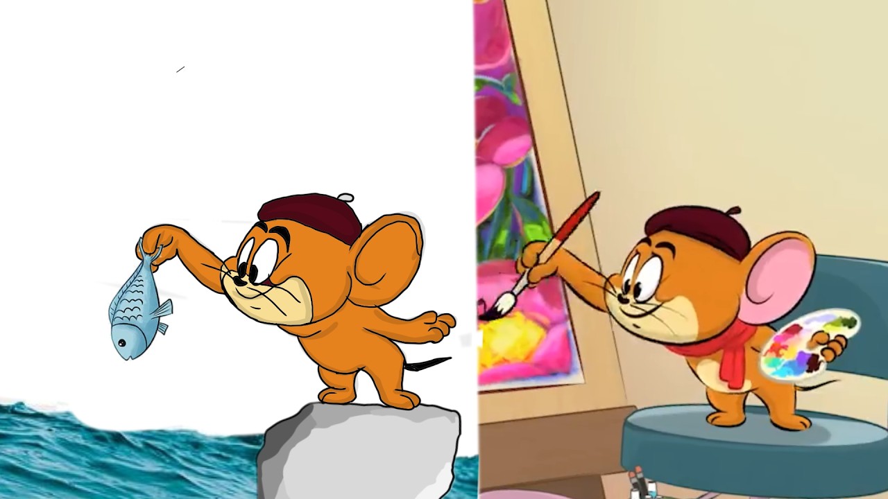 Tom and Jerry FULL EPISODE Colourful Chase Tom Jerry funny drawing Meme 😂🙏😅