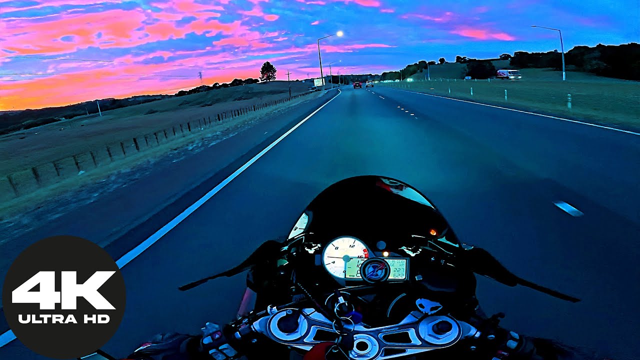 [4K] Sunrise 4:00 AM Cruise | BMW S1000RR SC PROJECT + QUICKSHIFTER