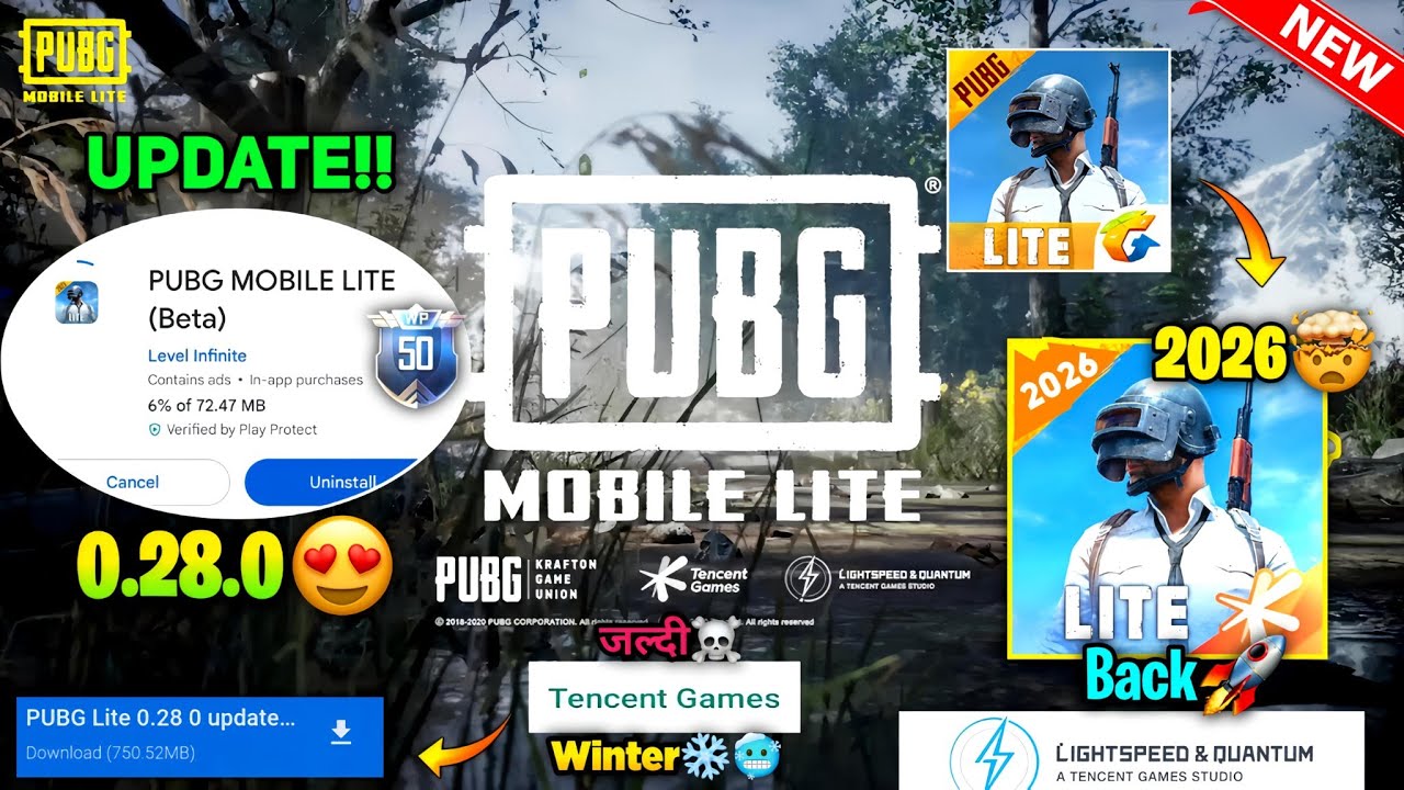 🥶Pubg Lite New 0.28.0 Winter🤯 Tencent? Update 2026 | Pubg Lite Beta Test! 0.28.0😳 New Update 2026 🔥