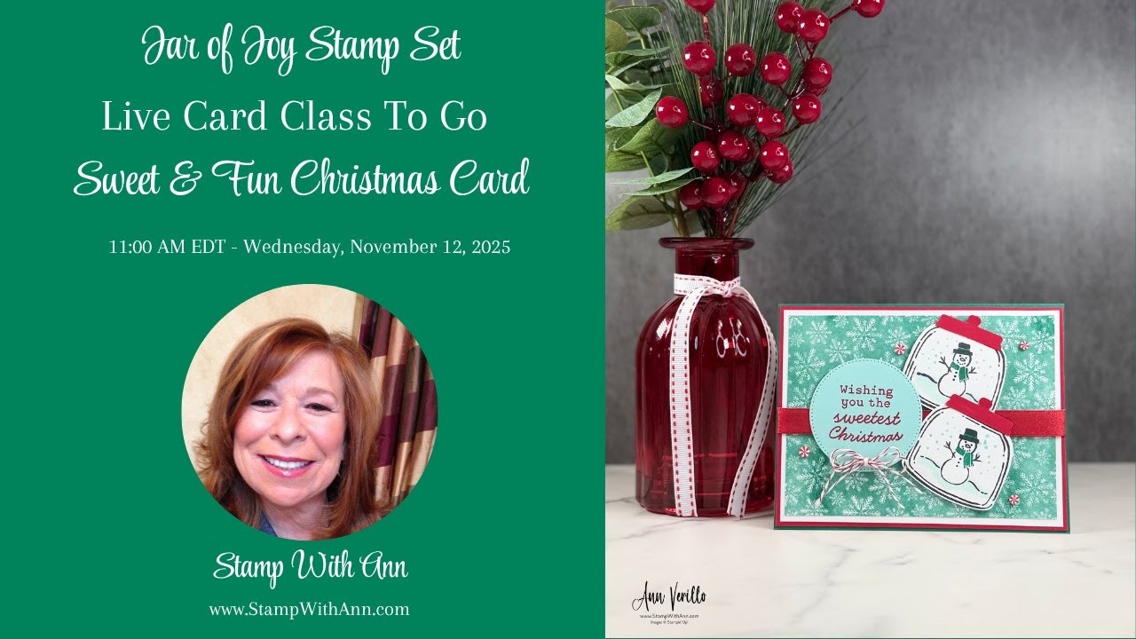 🔴 Stampin’ Up! How to create a Sweet & Fun Christmas Card with the Jar of Joy Stamp Set