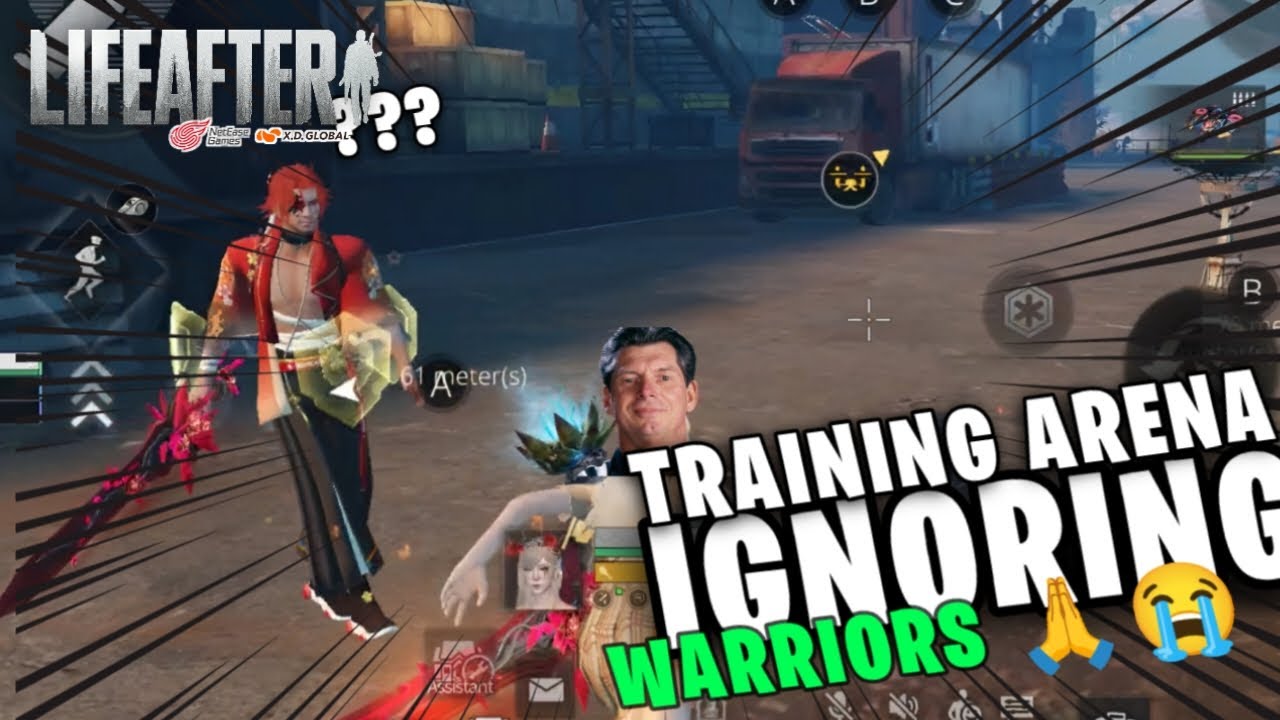LIFEAFTER Training Arena Highlights: Funny Warrior против Sniper + пинг 200 мс